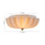 3-Light Pleated Flower Glass Semi Flush Mount