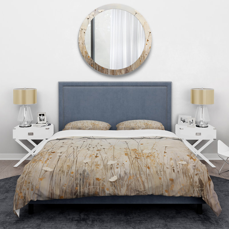 Beige Wildflowers Floral Fantasy - Ensemble de housse de couette Wildflowers