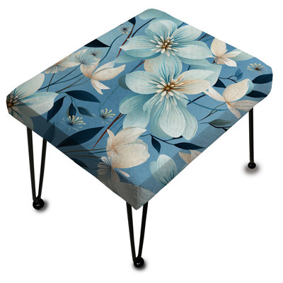 Repose-pieds rectangulaire bleu Harmony