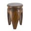 Table d'appoint en bois de paulownia sculpté 11 x 11 x 16,5 po avec finition brun naturel