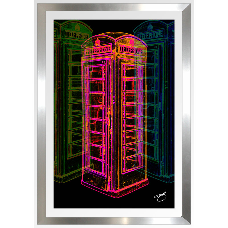 «London Calling», reproduction d'impression, H 39,5 po x l 27,5 po x P 0,75 po, Acrylique avec cadre argent