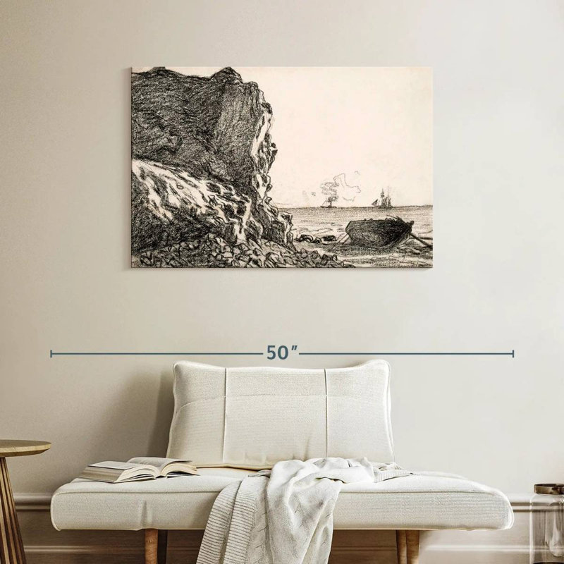 Gillard Falaises et mer Sainte-Adresse 1864, H 26 po x l 39 po