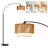 74.5" Rattan Arced Floor Lamp with Foot Switch