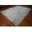 Tapis en laine noué à la main 8 pi x 9 pi 11 po | Tapis de jardin architectural moderne | Tapis transitionnel gris marine | Grand tapis de style fin