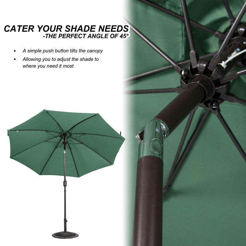 Parasol Shealin 120 avec contrepoids inclus, Vert