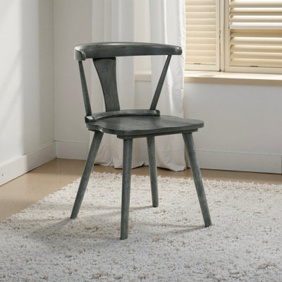 [Set Of 2] Rustic Farmhouse Dining Chairs, Solid Wood Side Chairs For Kitchen & Dining Room, Easy Assembly