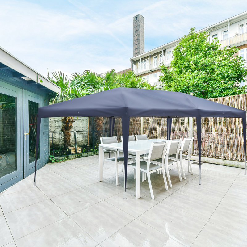 Abri de jardin escamotable en acier l 20 pi x p 10 pi, Bleu