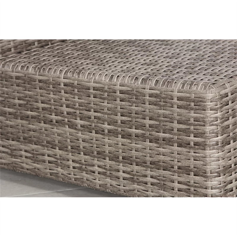Causeuse élégante en osier d'extérieur entièrement assemblée de 66 po de largeur avec coussins moelleux - parfaite pour les rassemblements confortables