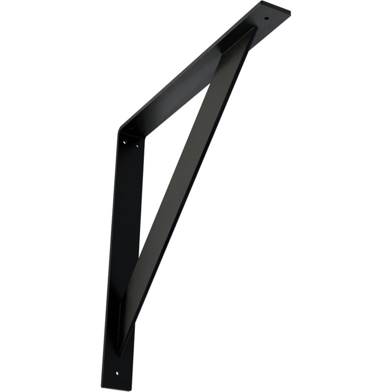 Support traditionnel en acier, H 18 po x l 2 po x P 18 po, Noir thermolaqué