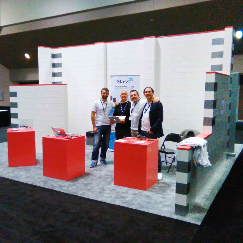 Ensemble de kiosque pour salon professionnel, Rouge