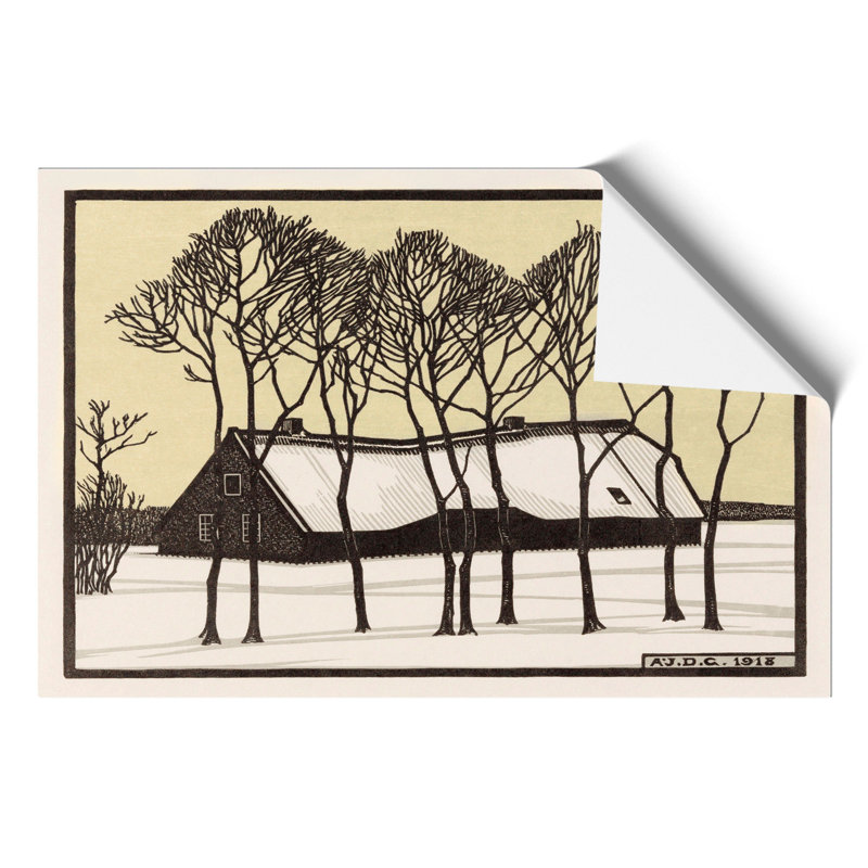 Farm in the Snow by Julie de Graag - Frameless Print, 42cm H x 59cm W x 0.1cm D