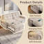 Canapé-lit convertible moderne de 77 po avec poche de rangement latérale, canapé-lit 2 en 1, canapé rembourré multifonctionnel pour le salon, la chambre à coucher et un appartement, beige-1076232664