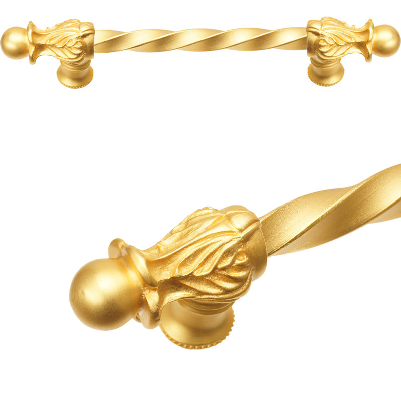 Acanthe avec barre à torsion de 3/8 po, style roman, 6", Doré