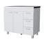 Armoire en mélamine Darien, trois tiroirs et plateau en acier inoxydable.-612461553