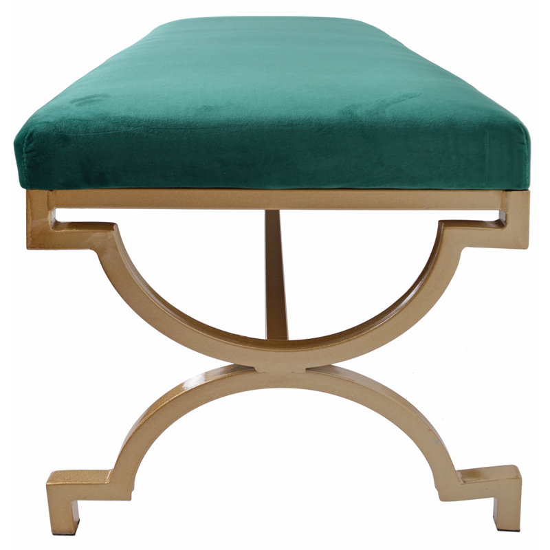 Clint Polyester Upholstered Bench, Green 