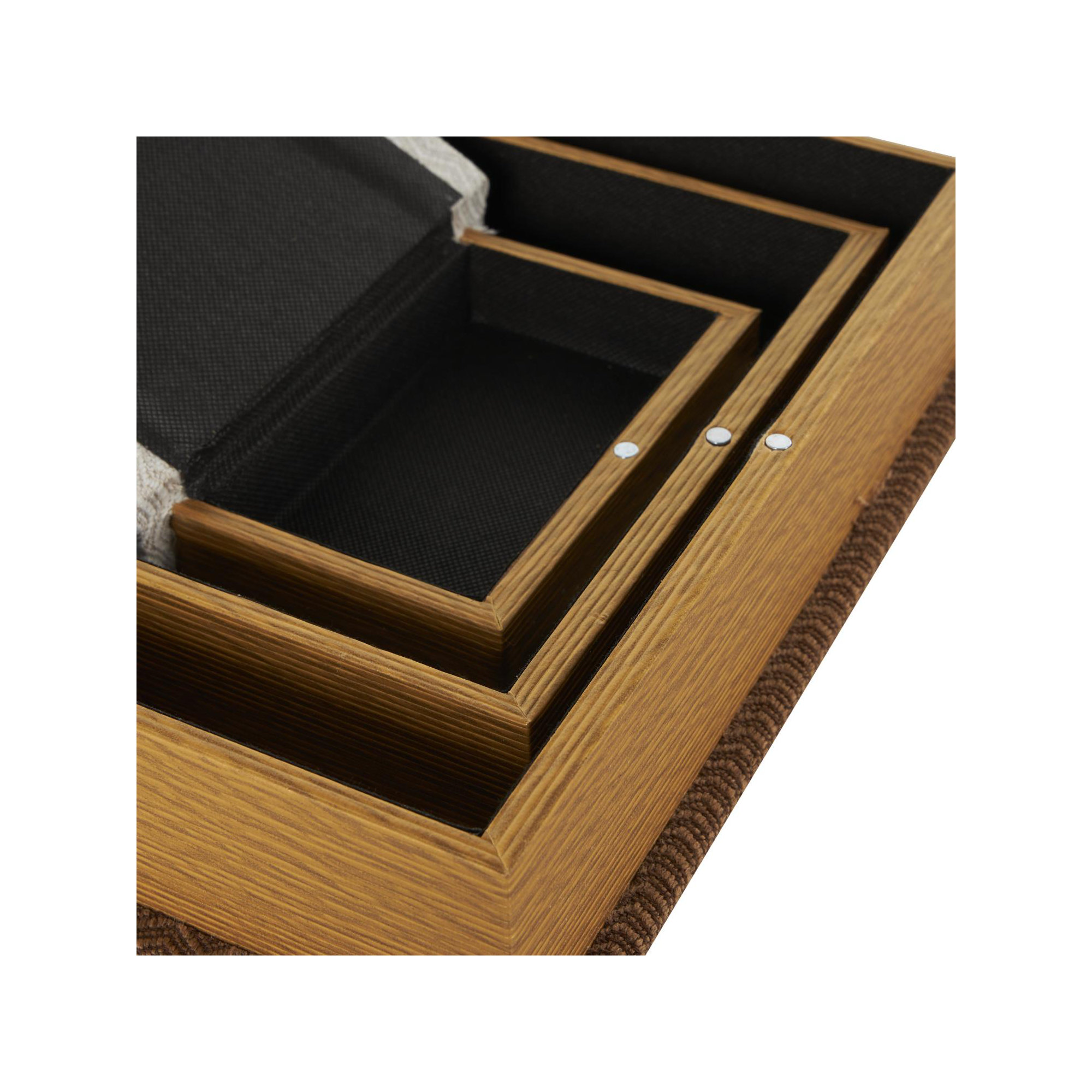 Damali Fabric Storage Book Decorative Multi Colored Box Set, Brown/Natural/White