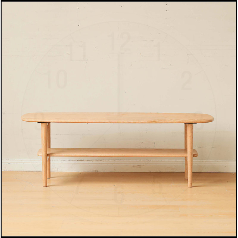 Table basse en bois massif avec rangement, facile à assembler, idéale pour la maison et le bureau, 120 x 40 x 42 cm