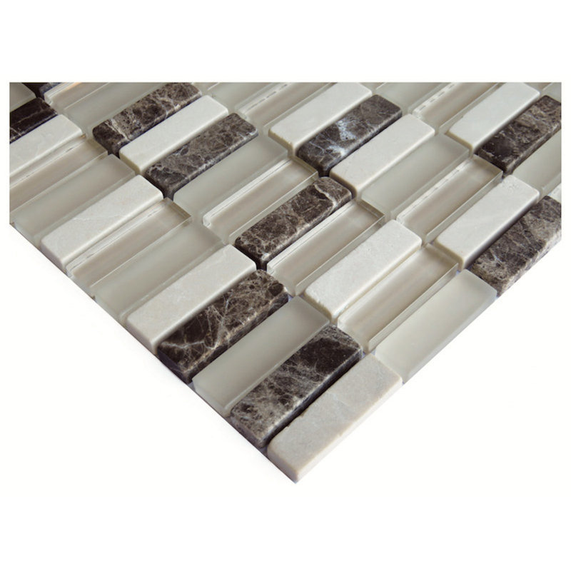 Carreau de mosaïque pour mur et plancher en verre / marbre 0,6 po x 2 po Foggia