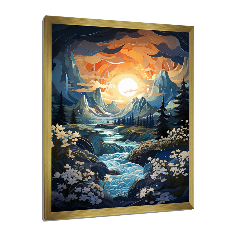 Reproduction d'art sur toile «Orangeberg sarcelle» par Ansel Adams, Encadrement doré, H 32 po x l 24 po x P 1 po