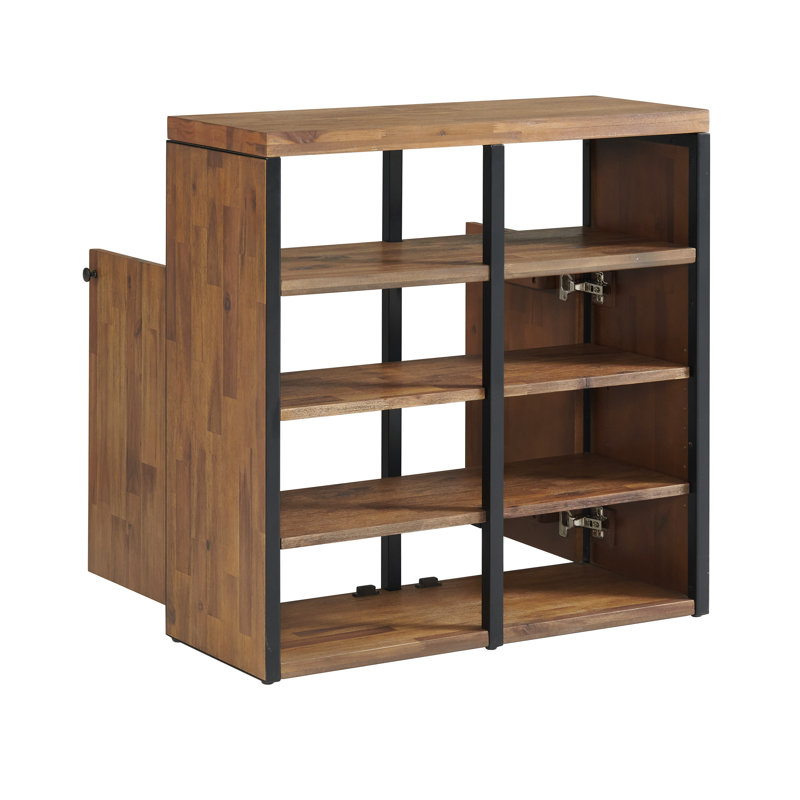 Lloyd 31" Wide Rustic Industrial Metal Frame Shoe Storage Cabinet
