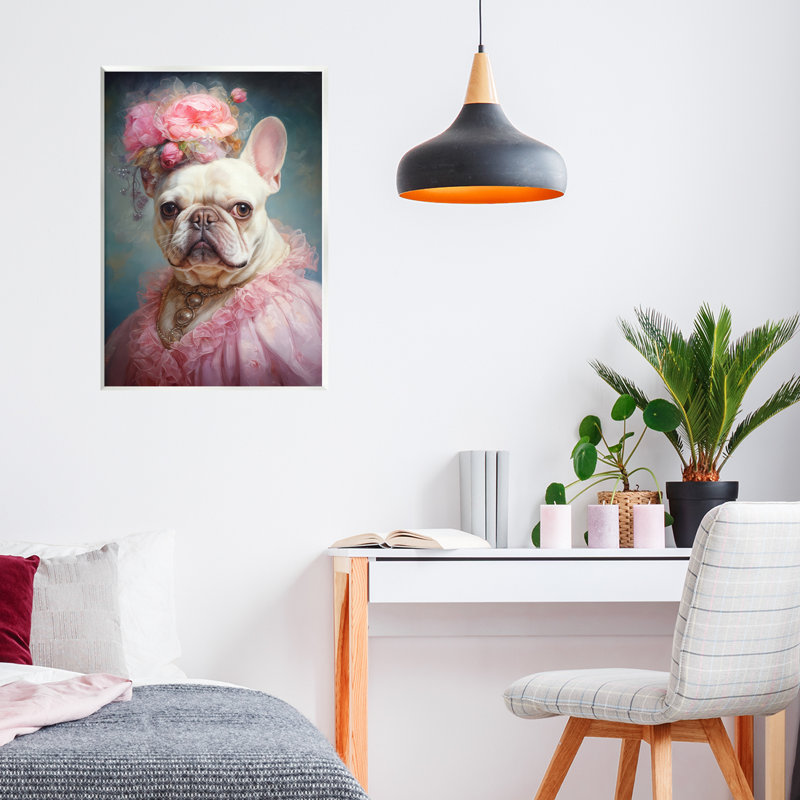 Plaque murale Victorian Era French Bulldog, design par Wumples, H 19 po x l 13 po