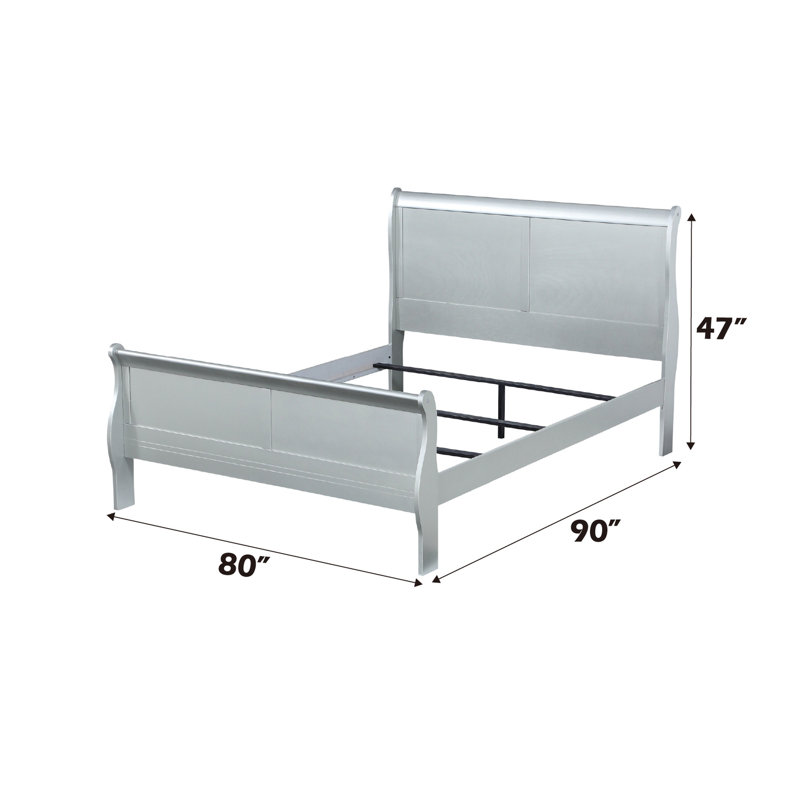Très grand lit Timeless Platinum Profondeur, poids de 74 lb, lit élégant en bois synthétique au fini, X 90 po, structure en bois