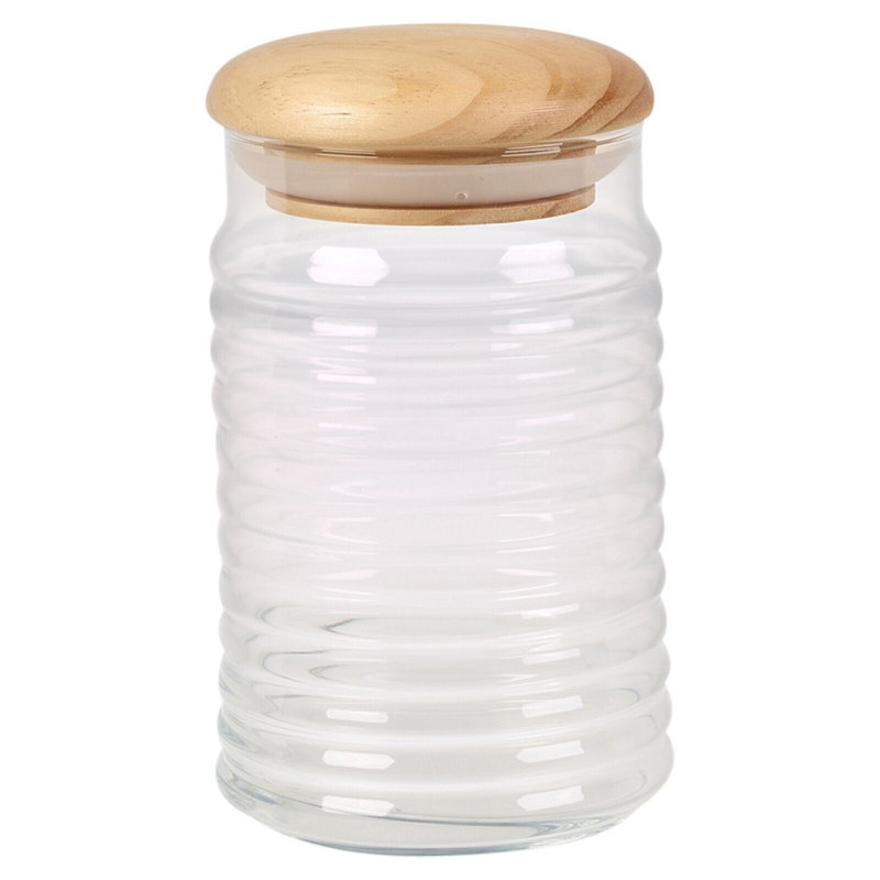 Glass Jar - Set of 2, 13cm H x 12.5cm W x 12cm D