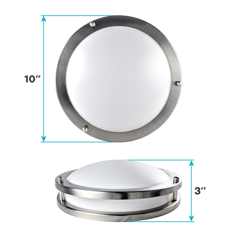 Plafonnier encastré Eryx, H 10 po x l 10 po x P 3 po, Argent