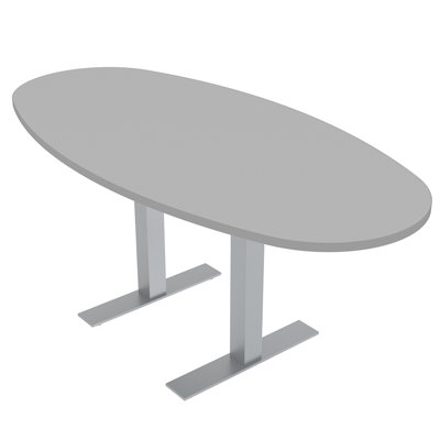 Boat Oval Conference Table With Metal T Bases