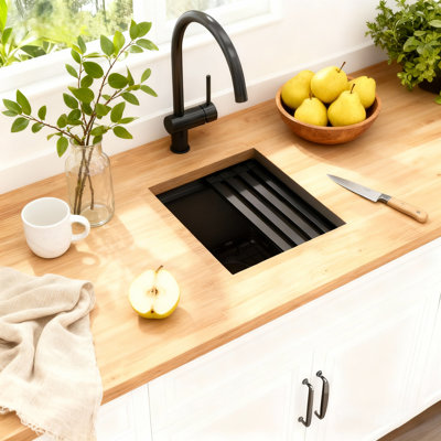 LQS 13"L X 15"W Workstation Undermount Bar Prep RV Sink Stainless Steel Small Kitchen Sink