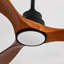 Ventilateur de plafond moderne 52 pouces avec 3 pales en bois massif et moteur à courant continu réversible