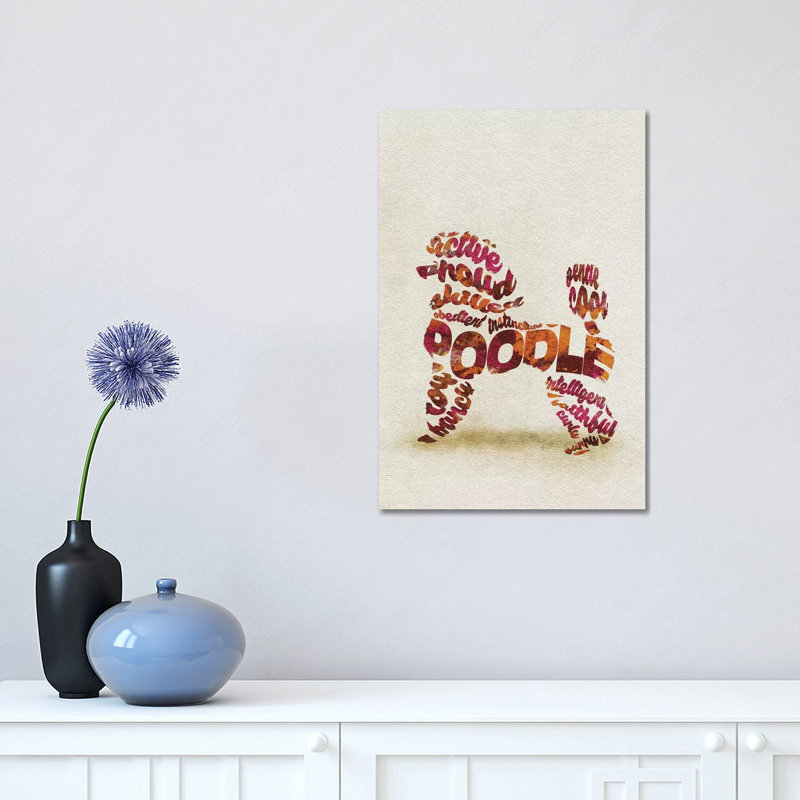 Poodle 1 Piece Wrapped Canvas Wall Art, 30.48 cm H x 45.72 cm W