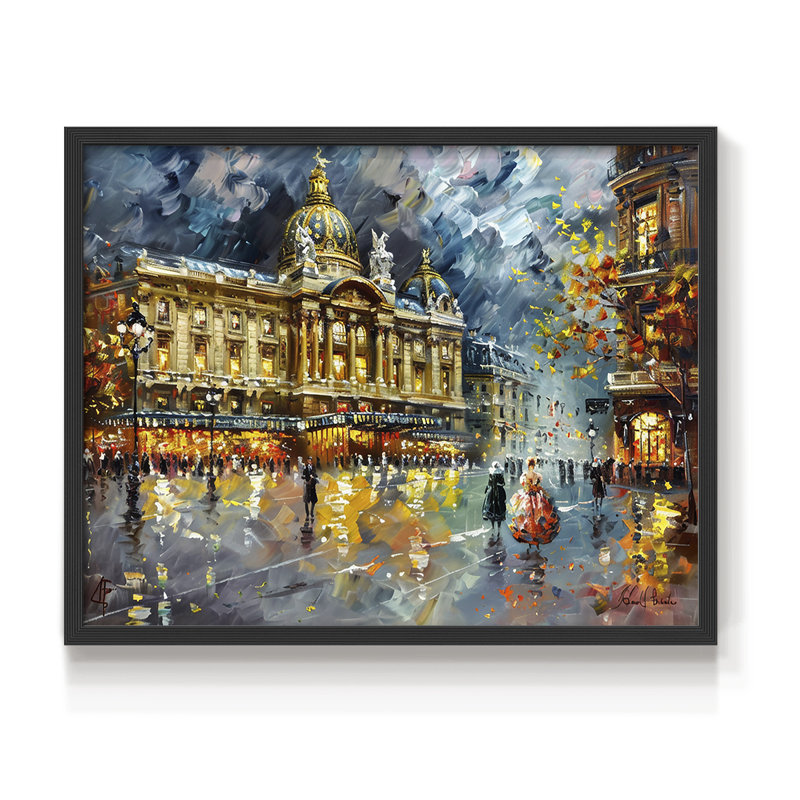 Landscape Series-CXLIX -Framed Print - Restickable, Noir, H 22 po x l 28 po