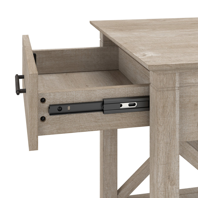 Huckins End Table with Storage, Washed Grey