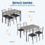 Ensemble de salle à manger 5 pièces de style ferme, gain de place, pour 4 personnes, avec table et chaises rembourrées, compact et facile à nettoyer, pour la cuisine et la salle à manger – Gris-1828405619-1828405617