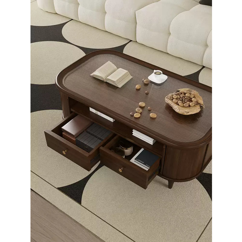Table basse rétro française, H 19,68 po x L 47,24 po x l 25,59 po