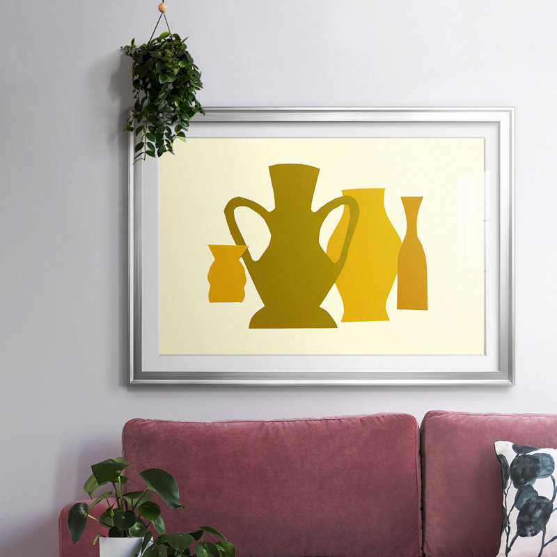 Posing Pottery I, reproduction d'art encadrée, Argent, H 19 po x l 27 po x P 1,5 po