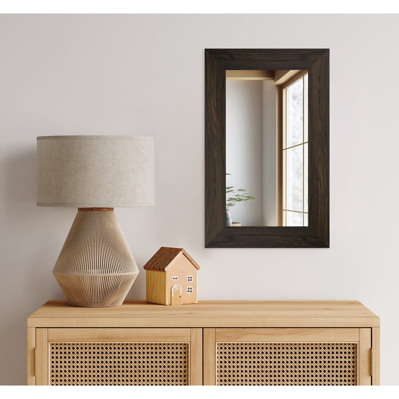 Miroir mural Dhar, 27 po x 38 po, Noyer noir