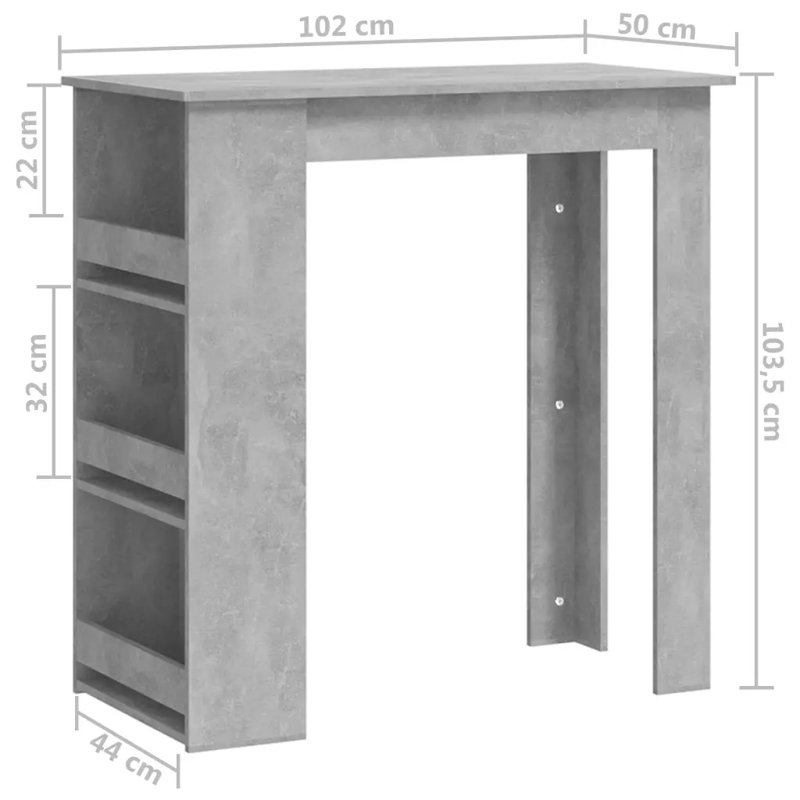 Bayton Dining Table, Concrete Grey