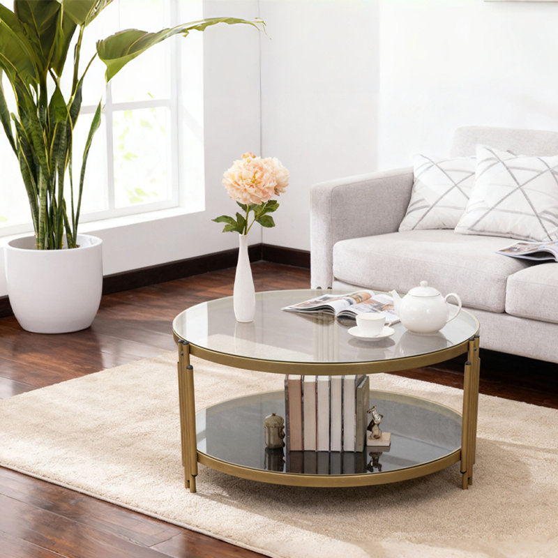  Table basse en verre avec rangement