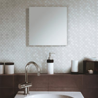 Expressions Scallop White 11-1/4" x 12" Glass Mosaic Floor and Wall Tile