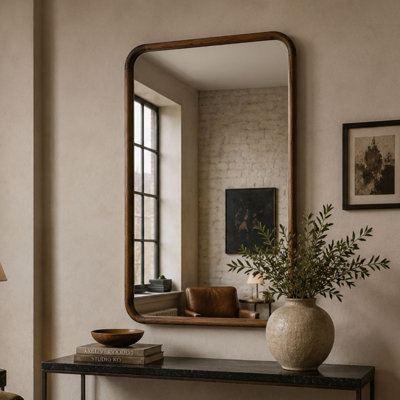 Solid Wood Oval Mirror
