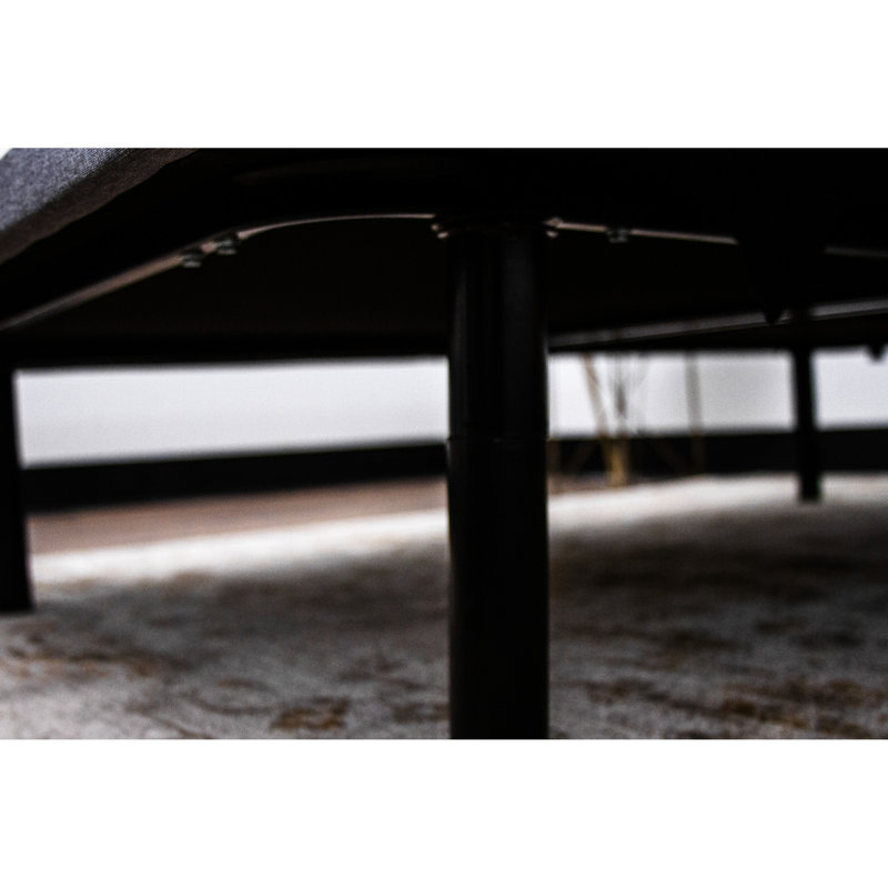 Matelas rembourré - noir + gris, réglable 6, support de 1000 lb, base en contreplaqué, Grand lit