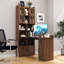 Bureau de coin en forme de L avec tiroirs, tablette et rangement (Alt)