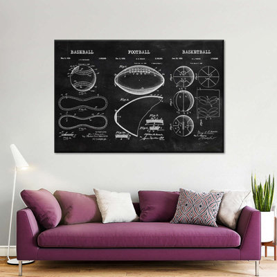 «Team Sports Sports Balls Compilation BW», reproduction sur toile