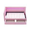 Upholstered Twin Size Platform Bed with USB Ports and LED Belt, With 2 Drawers-1458122042