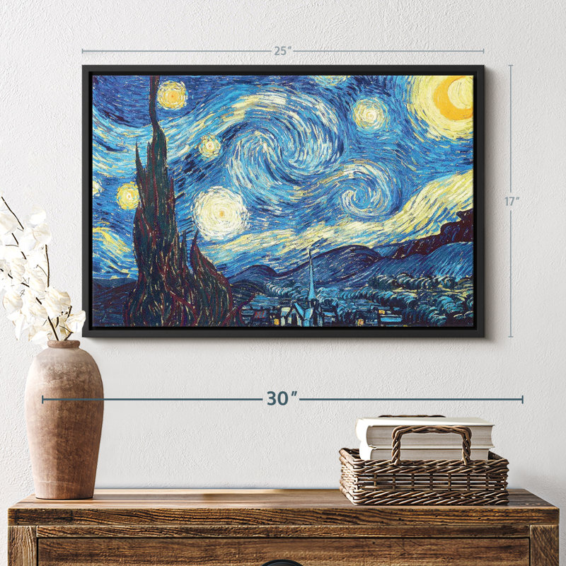 Nuit étoilée, reproduction sur toile, H 25 po x l 17 po