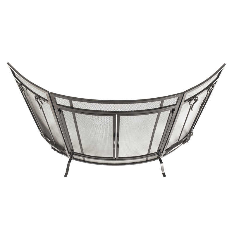Marathovounos 3 Panel Steel Fireplace Screen