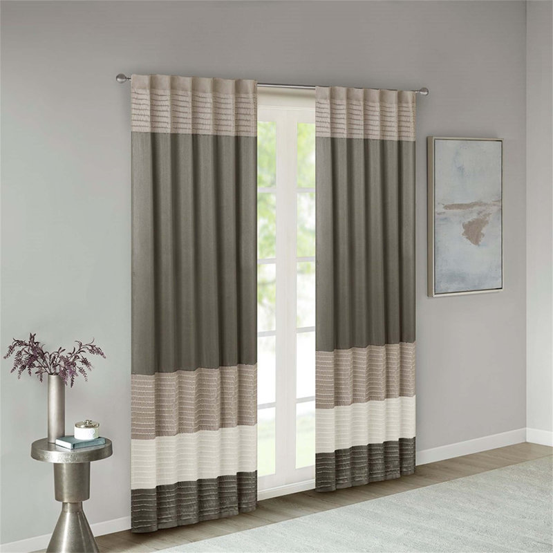 Panneau de rideau simple obscurcissant Ashey, Brun