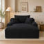 Chaises longues convertibles d'intérieur en tissu peluche, noir moderne pour la maison